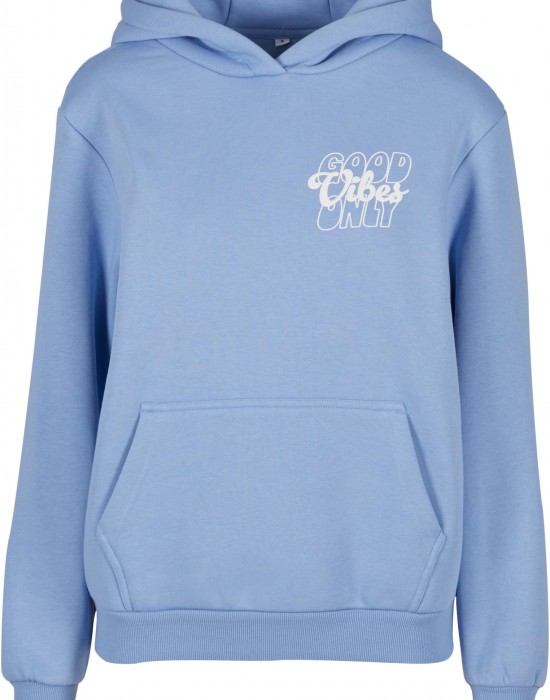 Good Vibes Puff Print Ladies Fluffy Hoody powderblue XXL