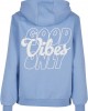 Good Vibes Puff Print Ladies Fluffy Hoody powderblue XXL