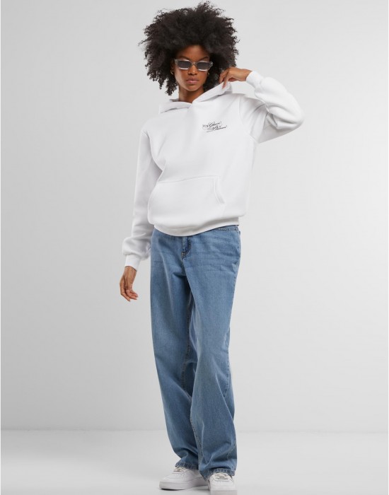 Give A Damn Ladies Fluffy Hoody white XXL