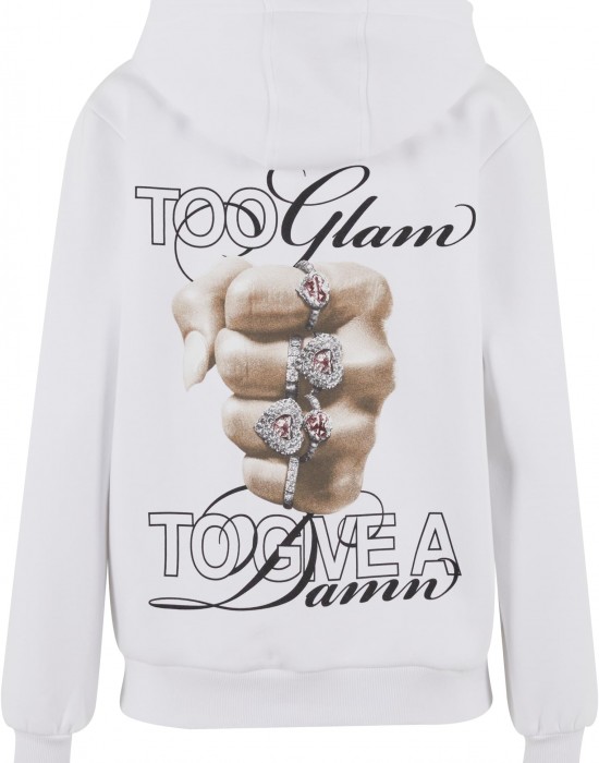 Give A Damn Ladies Fluffy Hoody white XXL