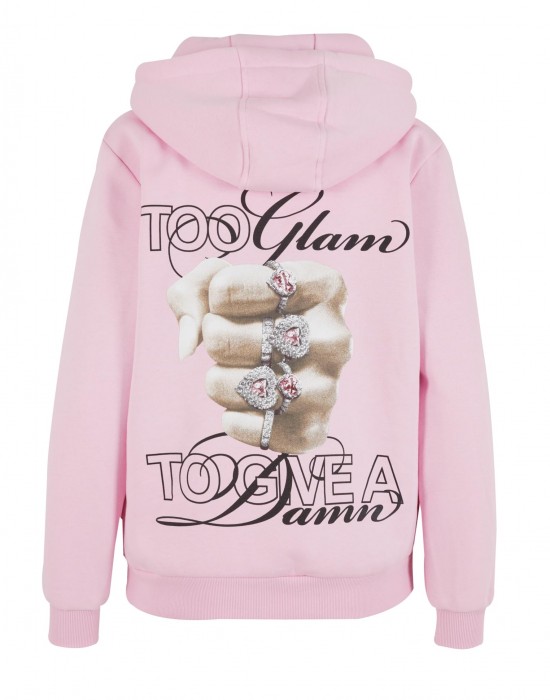 Give A Damn Ladies Fluffy Hoody softpink XXL