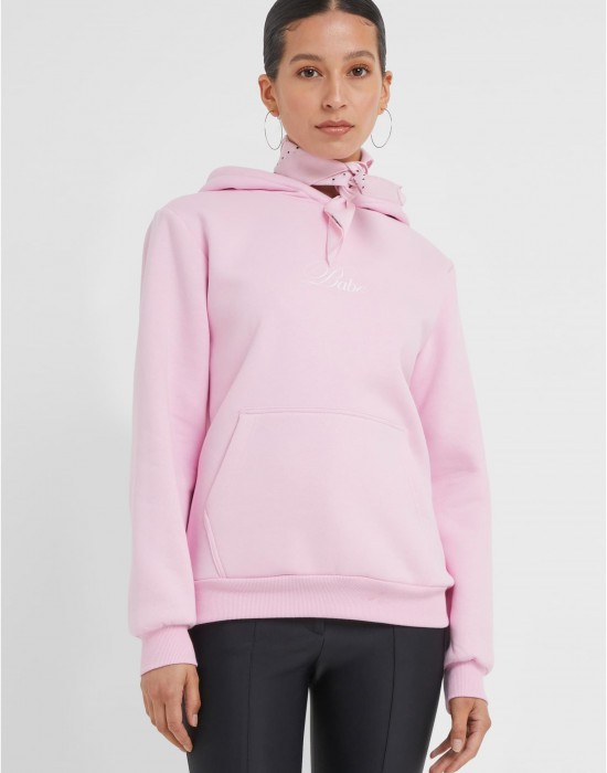 Babe Wording Ladies Fluffy Hoody softpink XXL