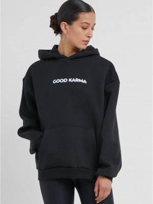 Karma Butterfly Ladies Fluffy Hoody black XXL