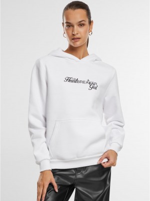Heartbreaker Girl Ladies Fluffy Hoody white XXL