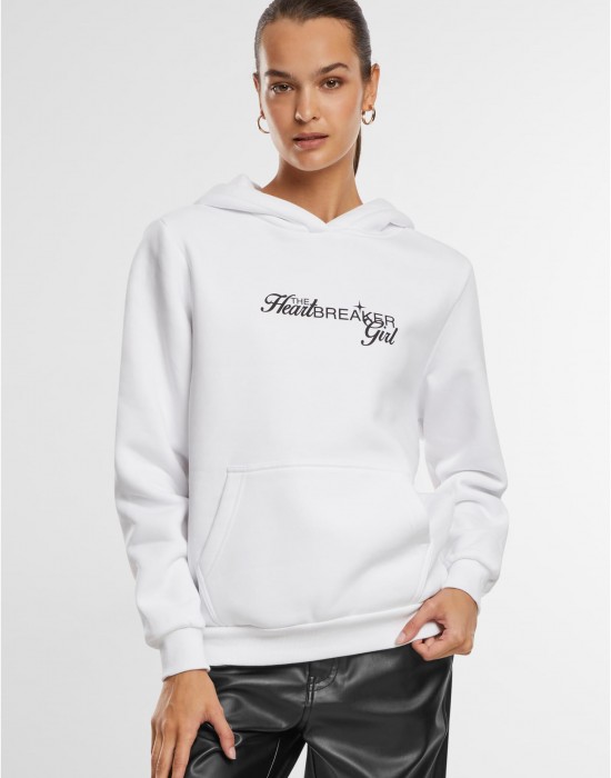 Heartbreaker Girl Ladies Fluffy Hoody white XXL