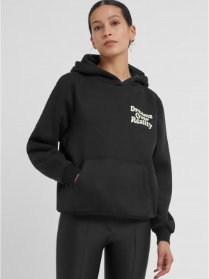 Dreams Over Reality Ladies Fluffy Hoody black XXL