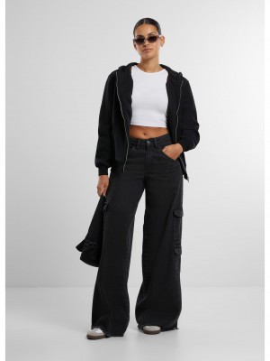 Romantic Dreamers Ladies Fluffy Zip Hoody black XXL