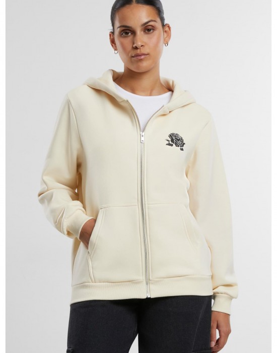 Romantic Dreamers Ladies Fluffy Zip Hoody whitesand XXL