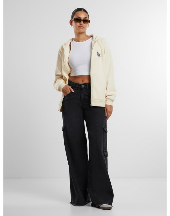 Romantic Dreamers Ladies Fluffy Zip Hoody whitesand XXL