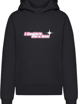 Couldn't Care Less Ladies Fluffy Hoody black XXL