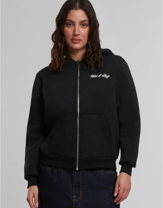 Rise & Slay Ladies Fluffy Zip Hoody black XXL