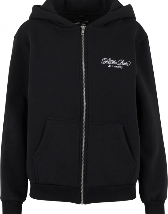 Feel The Pain Ladies Fluffy Zip Hoody black XXL