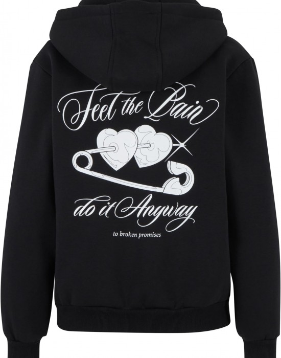 Feel The Pain Ladies Fluffy Zip Hoody black XXL
