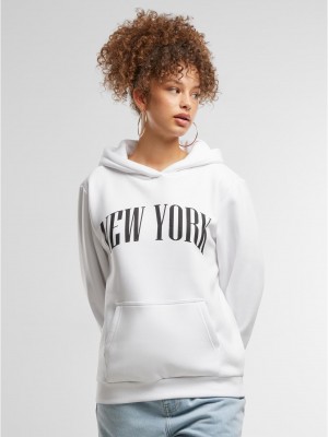 New York Ladies Fluffy Hoody white XXL