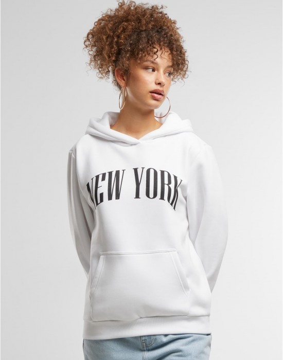 New York Ladies Fluffy Hoody white XXL