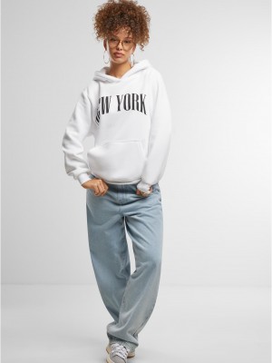 New York Ladies Fluffy Hoody white XXL