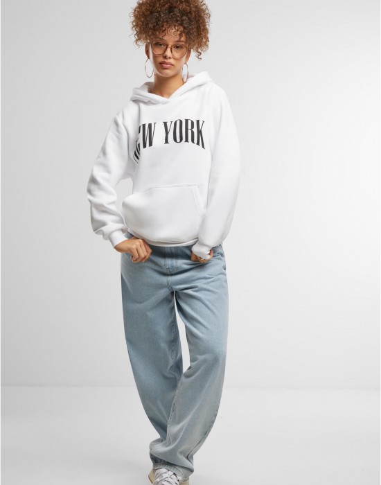 New York Ladies Fluffy Hoody white XXL