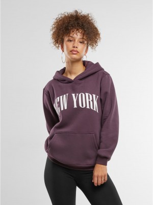 New York Ladies Fluffy Hoody plumpurple XXL