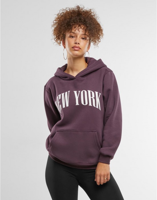 New York Ladies Fluffy Hoody plumpurple XXL