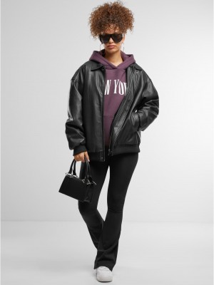 New York Ladies Fluffy Hoody plumpurple XXL