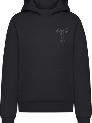 Bow Oneliner Ladies Fluffy Hoody black XXL