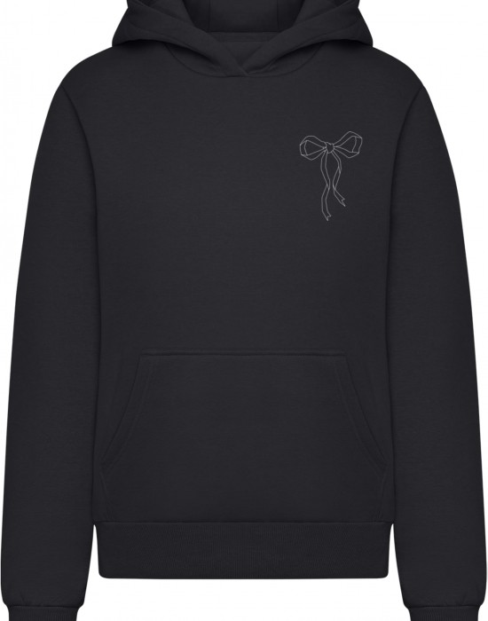 Bow Oneliner Ladies Fluffy Hoody black XXL