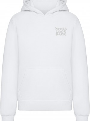 Never Look Back Ladies Fluffy Hoody white XXL