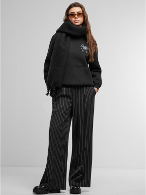 Good Vibes Bow Ladies Fluffy Hoody black XXL