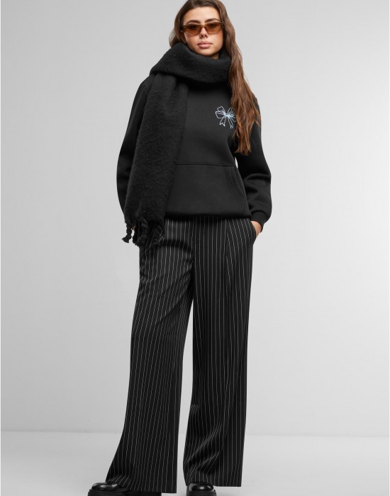 Good Vibes Bow Ladies Fluffy Hoody black XXL