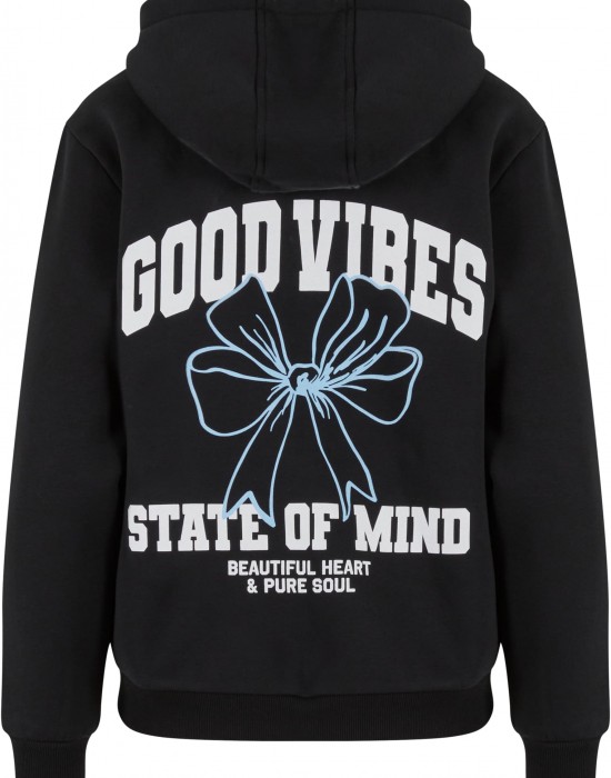 Good Vibes Bow Ladies Fluffy Hoody black XXL