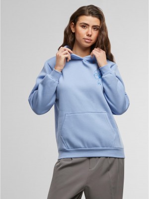 Good Vibes Bow Ladies Fluffy Hoody powderblue XXL