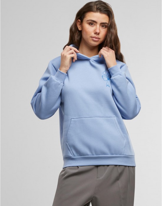 Good Vibes Bow Ladies Fluffy Hoody powderblue XXL