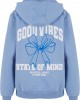 Good Vibes Bow Ladies Fluffy Hoody powderblue XXL