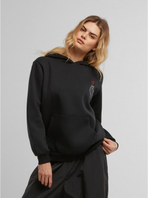 K Heart EMB Fluffy Hoody black XXL