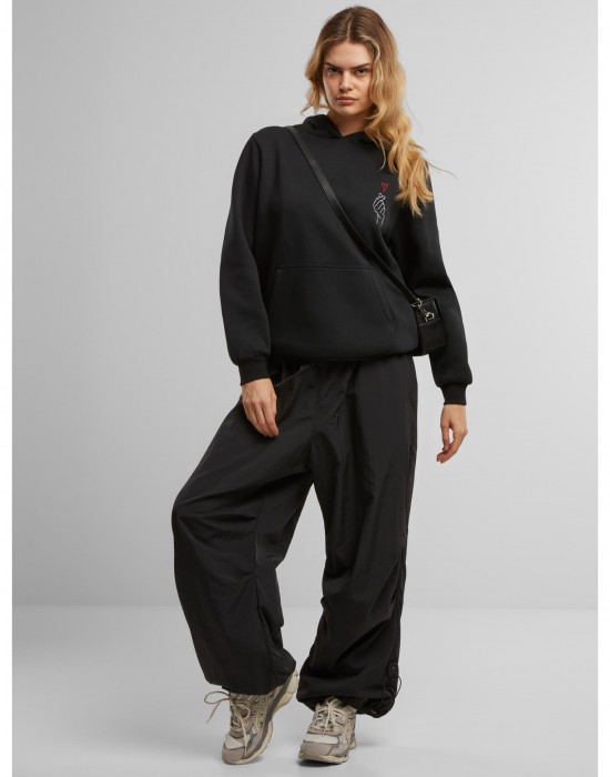 K Heart EMB Fluffy Hoody black XXL