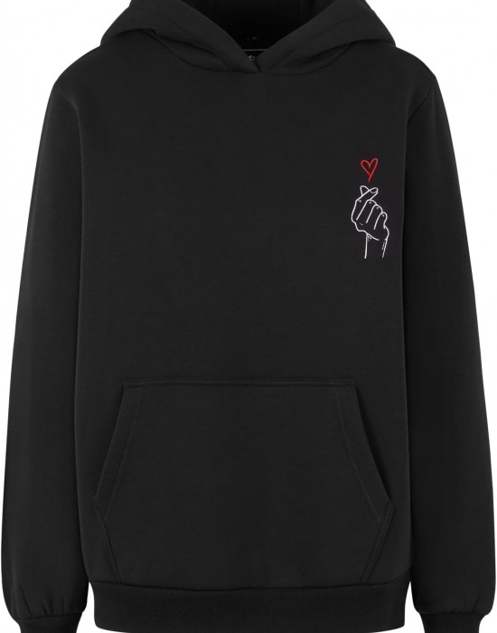 K Heart EMB Fluffy Hoody black XXL