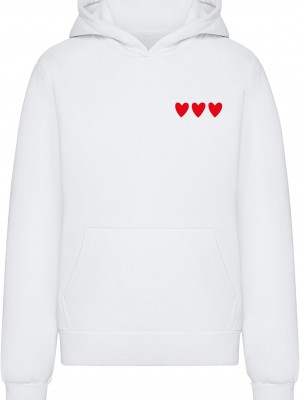 Amour Toujours Heart Ladies Fluffy Hoody white XXL