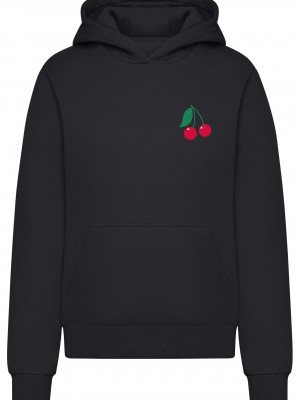 Cherry Blossom Ladies Fluffy Hoody black XXL