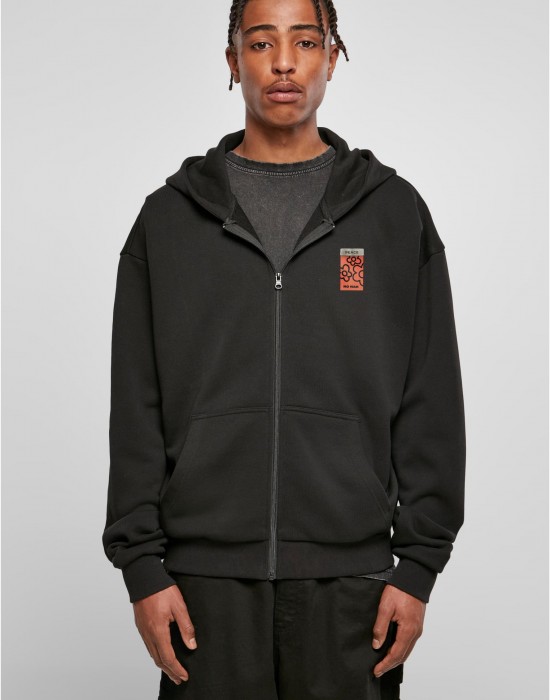 Puffer Peace Heavy Oversize Zip Hoody black XXL