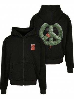 Puffer Peace Heavy Oversize Zip Hoody black XXL