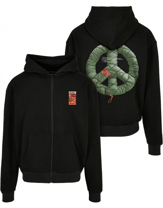 Puffer Peace Heavy Oversize Zip Hoody black XXL