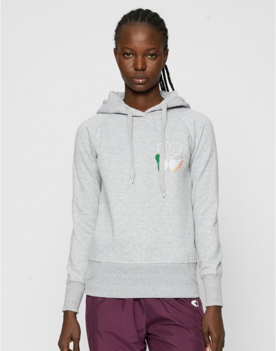 Damen Ladies Kicks Love EMB Hoody grey XS