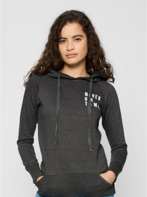Ladies Never On Time  Hoody charcoal XS