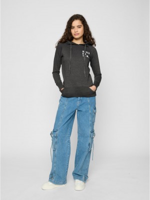 Ladies Never On Time  Hoody charcoal XS