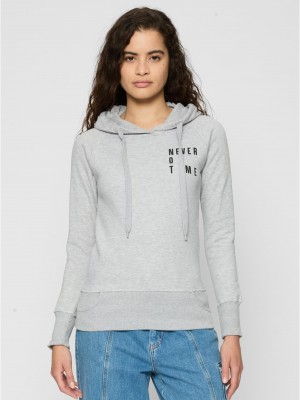 Ladies Never On Time  Hoody grey XS