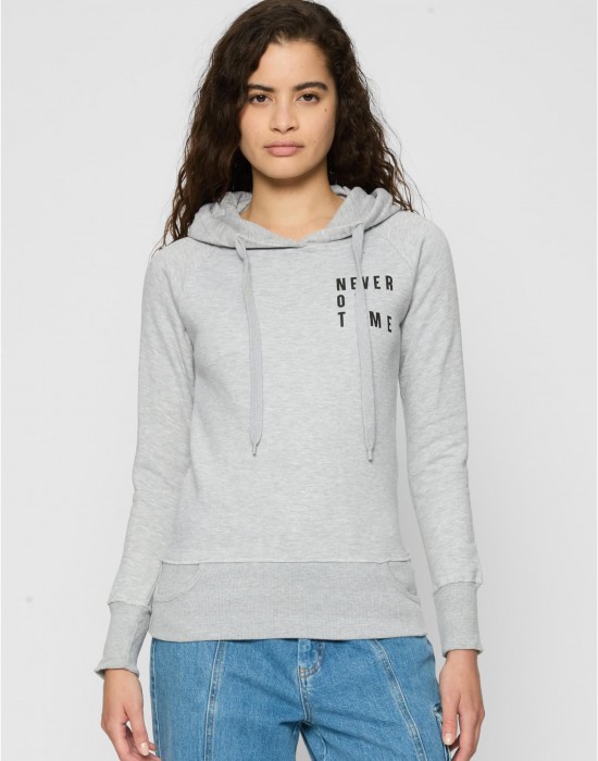 Ladies Never On Time  Hoody grey XS