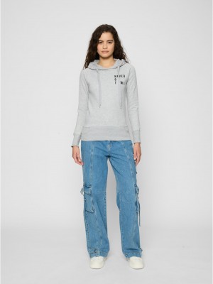 Ladies Never On Time  Hoody grey XS