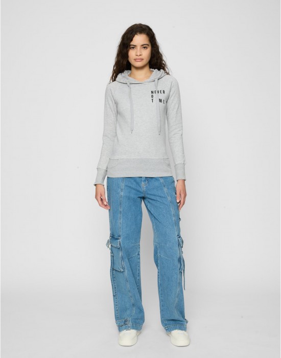 Ladies Never On Time  Hoody grey XS