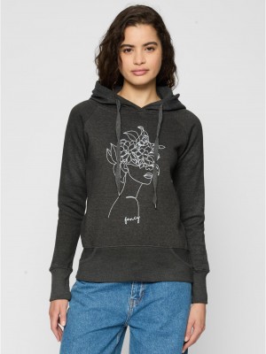 Ladies One Line Fruit Hoody charcoal XS