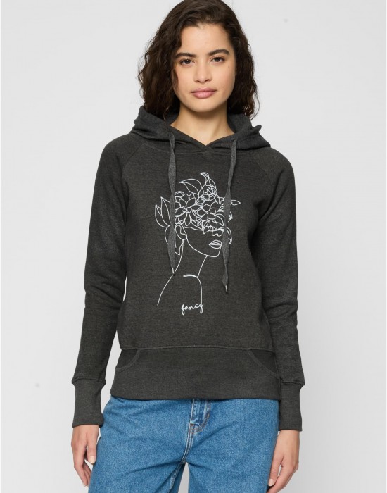Ladies One Line Fruit Hoody charcoal XS